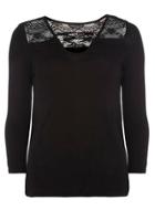 Dorothy Perkins Black Lace Tie Front Top