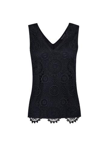 Dorothy Perkins Black Guipure Lace Front Vest