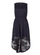 Dorothy Perkins *izabel London Navy Blue Lace Asymmetric Hem Midi Skater Dress