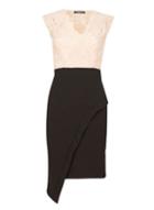 Dorothy Perkins *feverfish Peach Lace Contrast Bodycon Dress