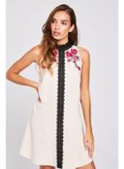 Dorothy Perkins *little Mistress Black And White Embellished Trapeze Dress