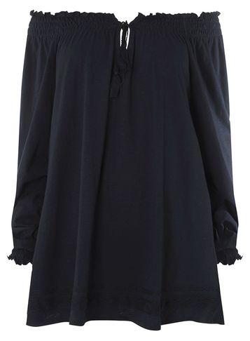 Dorothy Perkins Dp Curve Navy Embroidered Gypsy Top