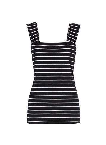 Dorothy Perkins Navy Square Striped Neck Vest