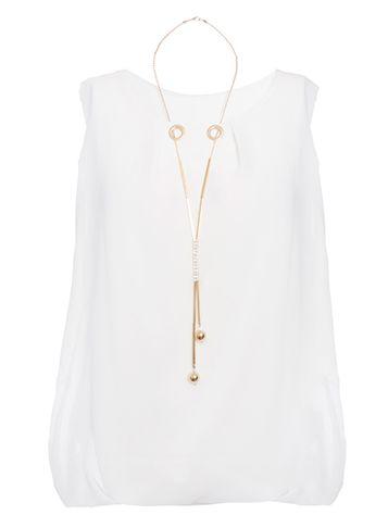 Dorothy Perkins *quiz Cream Necklace Bubble Top