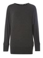 Dorothy Perkins *tall Grey Brushed Batwing Top