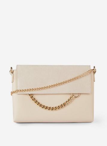 Dorothy Perkins Cream Chain Ring Clutch Bag