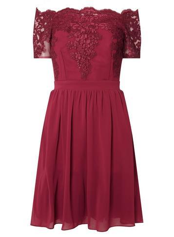 Dorothy Perkins *showcase Red 'erin' Bardot Dress