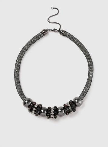 Dorothy Perkins Black Trapped Mesh Necklace