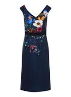 Dorothy Perkins *little Mistress Navy Floral Print Wiggle Bodycon Dress