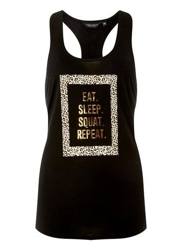 Dorothy Perkins Black Leopard Print Gym Vest