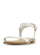 Dorothy Perkins *head Over Heels By Dune White 'natallia' Flat Sandals