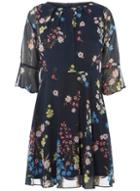 Dorothy Perkins *billie & Blossom Petite Navy Floral Print Skater Dress