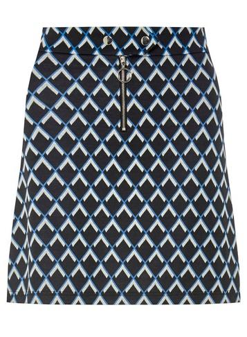 Dorothy Perkins Multi Colour Geometric Print Zip Front Skirt