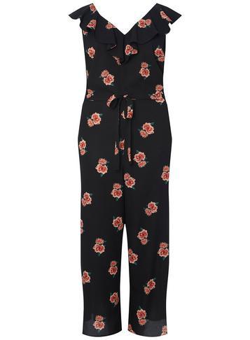 Dorothy Perkins *dp Curve Black Julia Ruffle Jumpsuit
