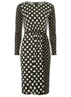 Dorothy Perkins *black Spotted Mix And Match Skater Dress