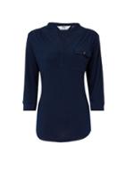 Dorothy Perkins *tall Navy Interlock Twist Yarn Shirt