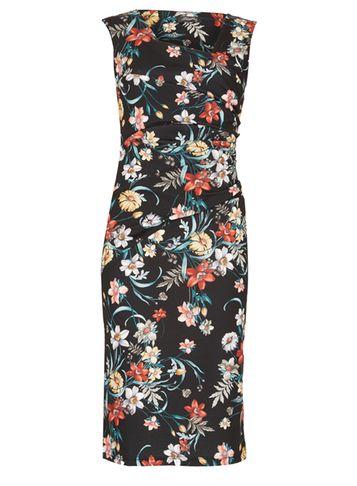 Dorothy Perkins *feverfish Black Pleated Bodycon Dress