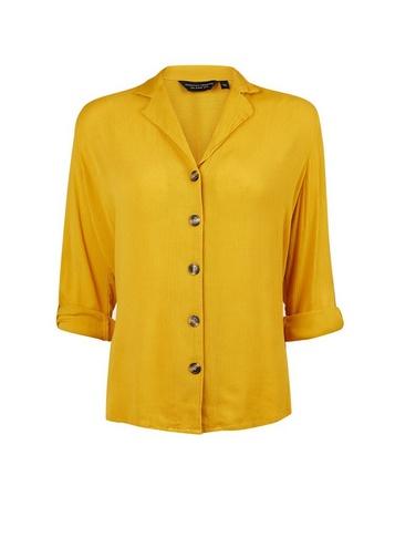 Dorothy Perkins Yellow Casual Crinkle Shirt
