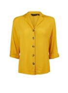 Dorothy Perkins Yellow Casual Crinkle Shirt