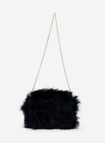 Dorothy Perkins Black Feather Cross Body Bag