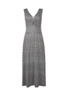 Dorothy Perkins *tall Black Gingham Split Midi Dress