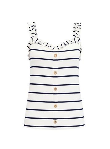 Dorothy Perkins Ivory Stripe Button Through Vest