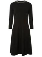 Dorothy Perkins *tall Black Embellished Neck Fit And Flare Dress