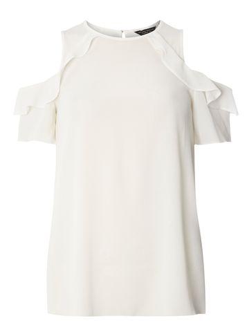 Dorothy Perkins Ivory Cold Shoulder Top