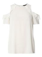 Dorothy Perkins Ivory Cold Shoulder Top