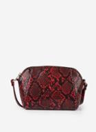 Dorothy Perkins Red Snake Print Zip Top Cross Body Bag