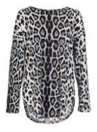 Dorothy Perkins *quiz Grey Leopard Print Zip Back Top