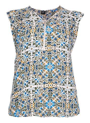 Dorothy Perkins *izabel London Curve White Geometric Print Top