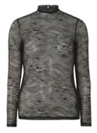 Dorothy Perkins Black Lace Roll Neck Top