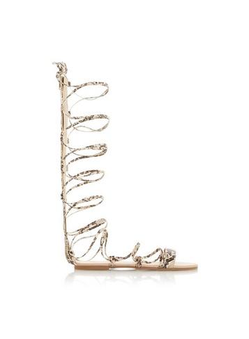 *head Over Heels By Dune Natural 'loulou' Ladies Flat Sandals