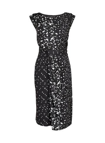 *lily & Franc Monochrome Drape Front Midi Dress