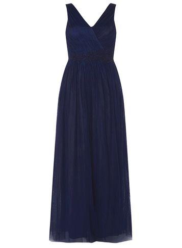 Dorothy Perkins *showcase Navy Alexa Tulle Maxi Dress