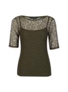 Dorothy Perkins Khaki Leopard Print Lace T-shirt