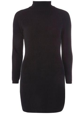 Dorothy Perkins Petite Black Roll Neck Tunic