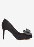 Dorothy Perkins Black Glitter 'glam' Bow Court Shoes