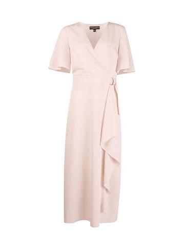 Dorothy Perkins Pink D-ring Wrap Midi Dress