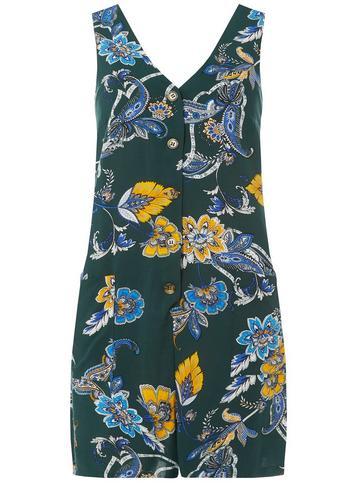 Dorothy Perkins *tall Green Printed Romper