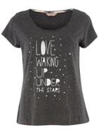 Dorothy Perkins Grey Love Waking Up Pyjama Top
