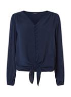 *roman Originals Navy Tie Front Blouse