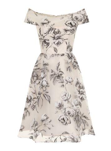 Dorothy Perkins *chi Chi London Cream Floral Bardot Midi Dress