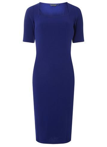 Dorothy Perkins *tall Cobalt Blue Square Neck Tube Pencil Dress