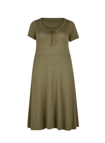 Dorothy Perkins Dp Curve Khaki Scoop Midi Dres