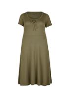 Dorothy Perkins Dp Curve Khaki Scoop Midi Dres