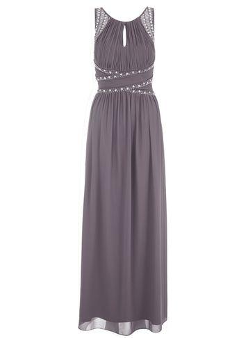 Dorothy Perkins *quiz Grey Chiffon Keyhole Maxi Dress