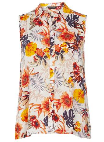 Dorothy Perkins Ivory Tropical Sleeveless Top