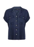 Dorothy Perkins Navy Tencel Short Sleeve Shirt